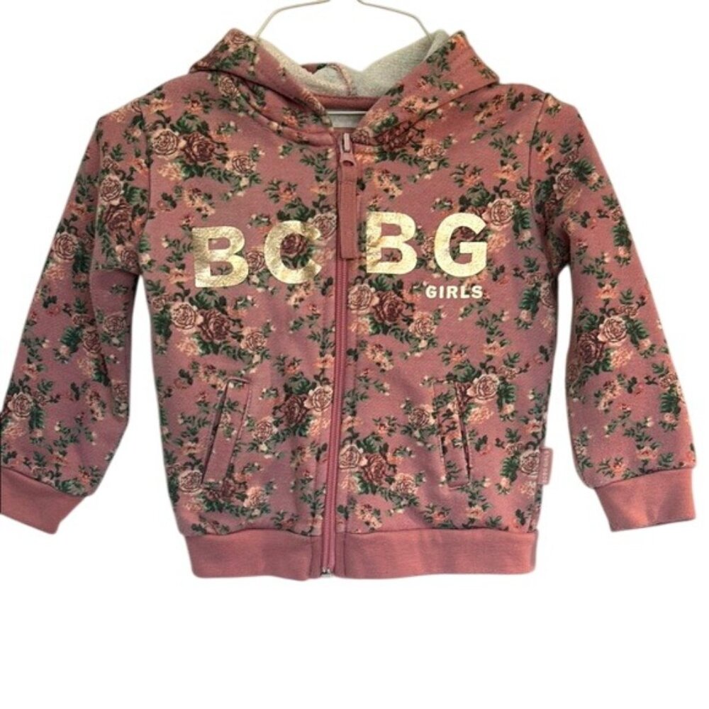 BCBGirls Pink Floral Zip-Up Hoodie, 2T